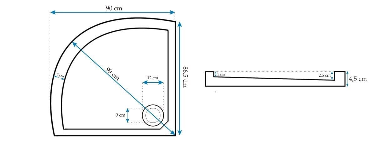 Dušas kabīne Round Space 90x90 цена и информация | Dušas kabīnes | 220.lv