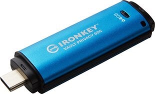 Kingston IronKey VP50c, 64GB, USB-C цена и информация | USB накопители | 220.lv