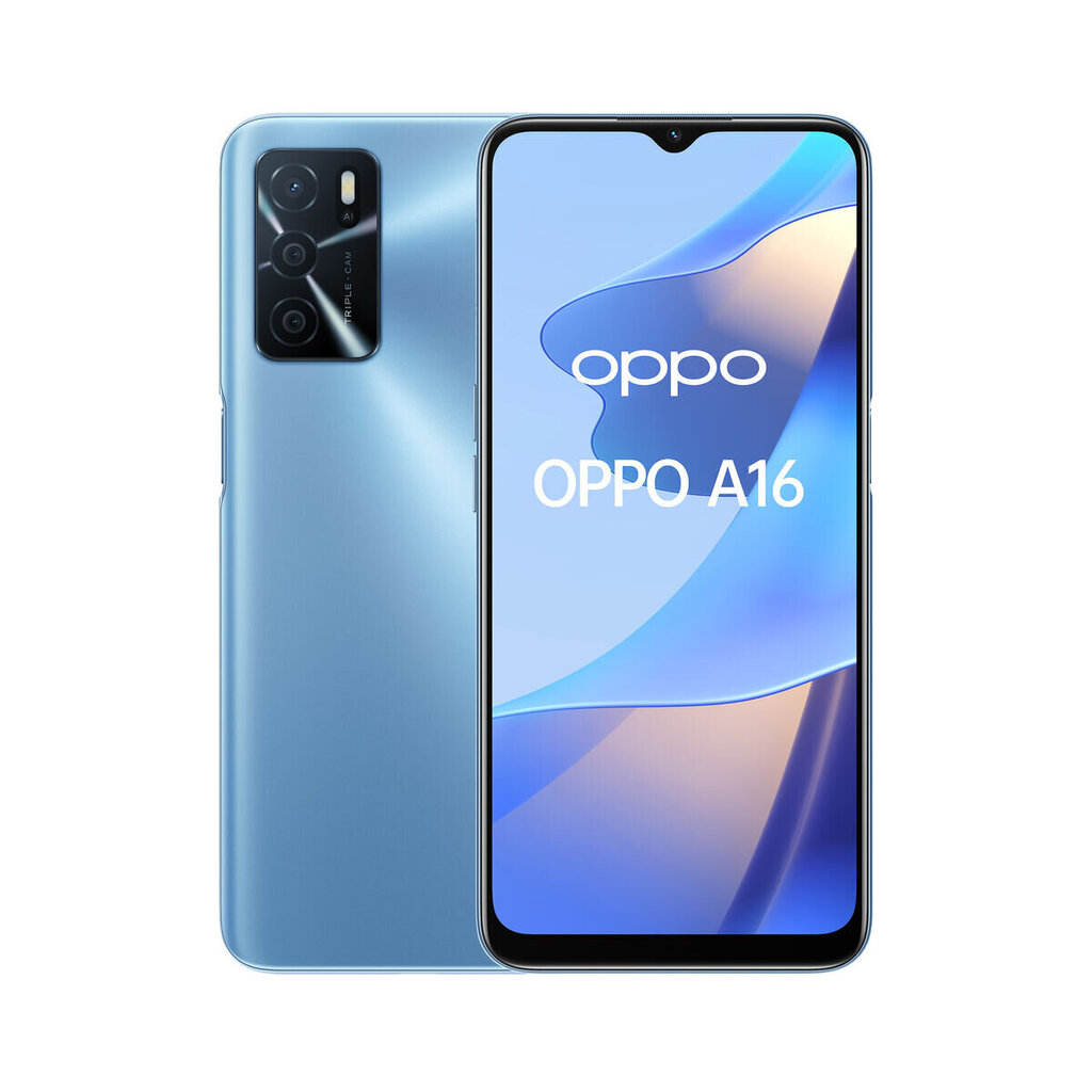 Oppo A16 3GB 32GB 6.52" Blue цена и информация | Mobilie telefoni | 220.lv