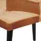 vidaXL šūpuļkrēsls ar kājsoliņu, brūna dabīgā āda un audums cena un informācija | Atpūtas krēsli | 220.lv