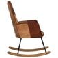 vidaXL šūpuļkrēsls, brūna dabīgā āda un audums cena un informācija | Atpūtas krēsli | 220.lv