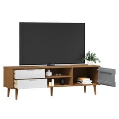 vidaXL TV skapītis MOLDE, brūns, 158x40x49 cm, priedes masīvkoks цена и информация | Тумбы под телевизор | 220.lv