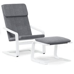 Кресло для отдыха с табуреткой, серое цена и информация | Кресла в гостиную | 220.lv