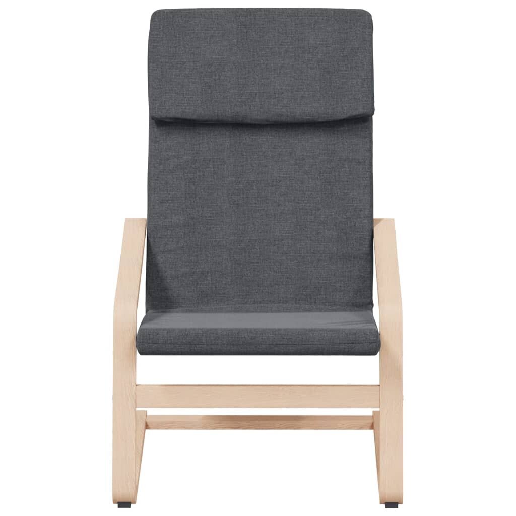 vidaXL atpūtas krēsls ar kājsoliņu, tumši pelēks audums cena un informācija | Atpūtas krēsli | 220.lv
