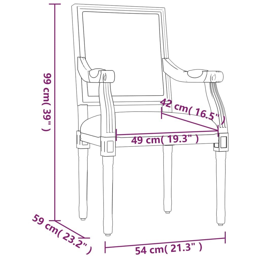 vidaXL atpūtas krēsls, tumši pelēks, 54x59x99 cm, audums cena un informācija | Atpūtas krēsli | 220.lv