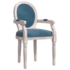 vidaXL virtuves krēsls, 54x56x96,5 cm, zils samts cena un informācija | Virtuves un ēdamistabas krēsli | 220.lv