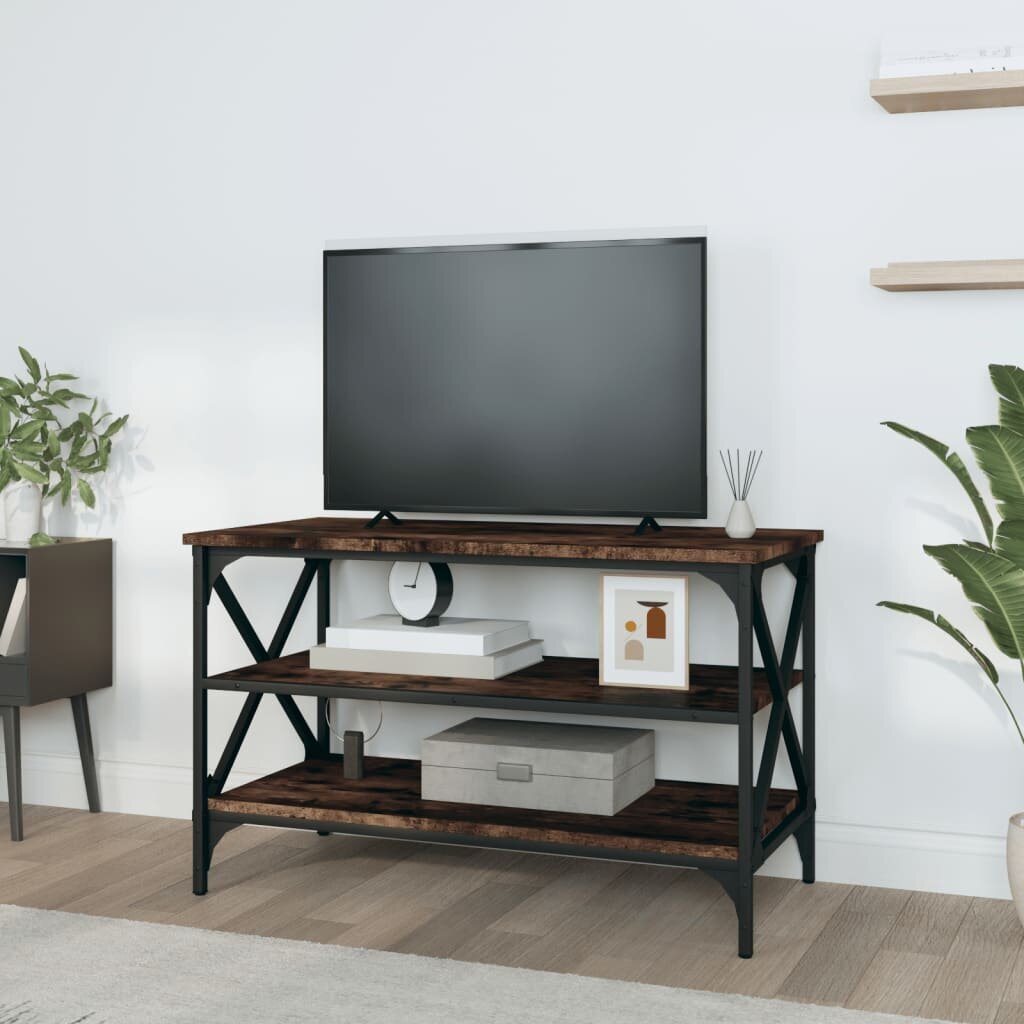 vidaXL TV skapītis, ozolkoka krāsa, 80x40x50 cm, inženierijas koks cena un informācija | TV galdiņi | 220.lv