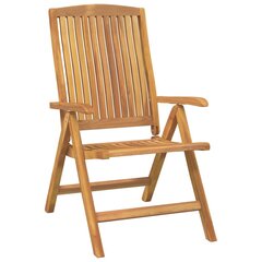 vidaXL dārza krēsli, atgāžami, 4 gab., masīvs tīkkoks cena un informācija | Dārza krēsli | 220.lv
