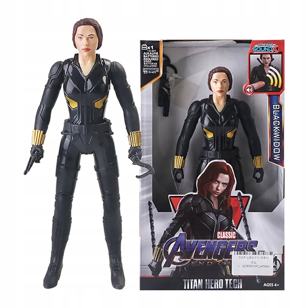 Atriebēju / avengers figūriņa - Black widow / Melnā atraitne ar skaņām 28cm cena un informācija | Rotaļlietas zēniem | 220.lv