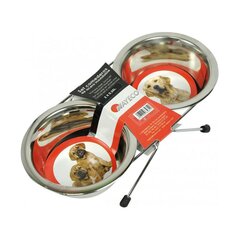Кормушка для собак Nayeco, нержавеющая сталь, 2 x 350 мл цена и информация | Миски, ящики для корма | 220.lv