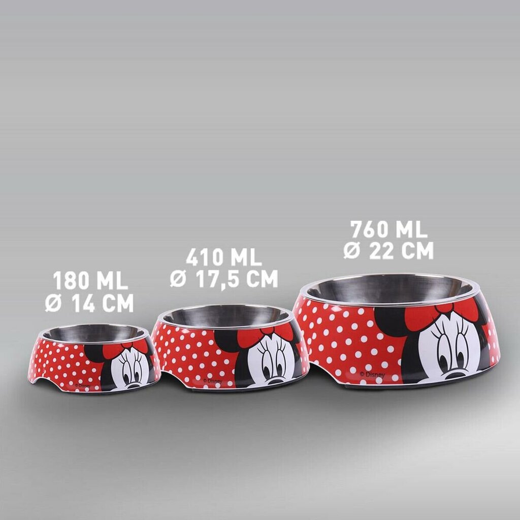 Suņu barotava Minnie Mouse Sarkans Melamīna 180 ml Melns Metāls cena un informācija | Bļodas, kastes pārtikas | 220.lv