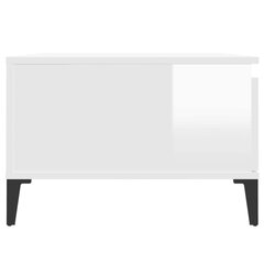 vidaXL kafijas galdiņš, spīdīgi balts, 55x55x36,5cm, inženierijas koks cena un informācija | Žurnālgaldiņi | 220.lv