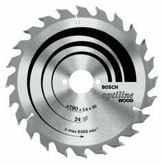 Пильный диск Bosch Optiline Wood, 190 мм цена и информация | Пилы, циркулярные станки | 220.lv