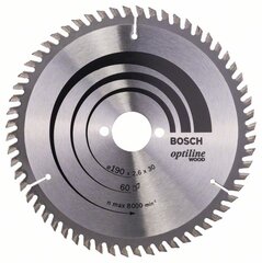 Пильный диск Bosch Optiline Wood 2608641188 цена и информация | Пилы, циркулярные станки | 220.lv