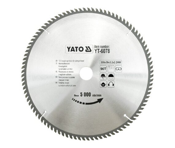 YATO ripzāģis WIDIA 300x30mm 96-TOOTH 6078 cena un informācija | Rokas instrumenti | 220.lv