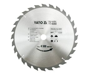 YATO ripzāģis WIDIA 350x30mm 28-TOOTH 6080 cena un informācija | Rokas instrumenti | 220.lv