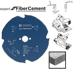 BOSCH ripzāģis FIBER CEMENT EXPERT 190x30mm 4-ZOBU cena un informācija | Zāģi, ripzāģi | 220.lv