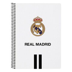 Записная книга на пружине Real Madrid C.F. 512054065 Чёрный Белый A5 цена и информация | Канцелярия | 220.lv