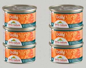 Almo Nature Daily kaķiem, gaisīga pastēte ar tunci un vistu,6x85g cena un informācija | Konservi kaķiem | 220.lv