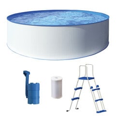 Crete Pool Round Ø350 x 90 cm, balts cena un informācija | Baseini | 220.lv