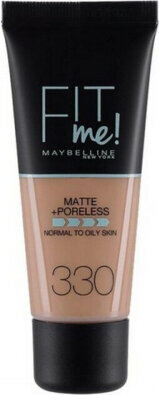 Maybelline Fit Me Matte + Poreless Foundation 124 Soft Sand, 30 ml cena un informācija | Grima bāzes, tonālie krēmi, pūderi | 220.lv