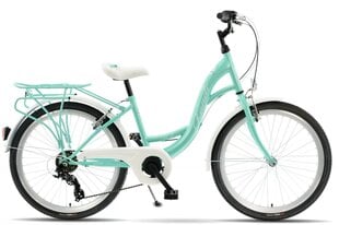 Bērnu velosipēds Kands Laguna vs-2, 130-165 cm augumam, 24" alumīnija rati, Piparmētra cena un informācija | Velosipēdi | 220.lv