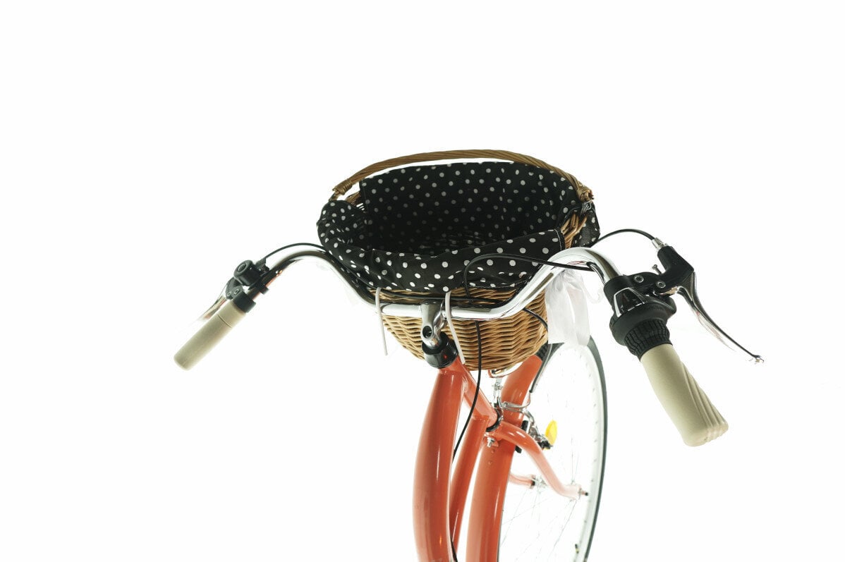 Sieviešu velosipēds Davi Lila, 160-185 cm augumam, 28" alumīnija rati, klūgas grozs, apelsīns cena un informācija | Velosipēdi | 220.lv