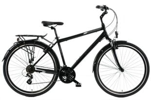 Vīriešu velosipēds Kands Travel-X Alu, 167-181 cm augumam, alumīnija rāmis, ar amortizatoru, 24 ātrumu Shimano ātruma pārslēdzējs, 28" alumīnija rati, Melns цена и информация | Велосипеды | 220.lv