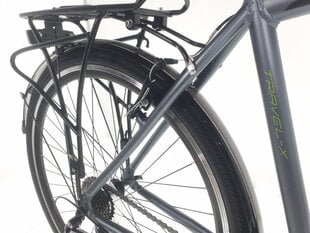 Vīriešu velosipēds Kands Travel-X Alu, 181-200 cm augumam, alumīnija rāmis, ar amortizatoru, 24 ātrumu Shimano ātruma pārslēdzējs, 28" alumīnija rati, Grafīts цена и информация | Велосипеды | 220.lv