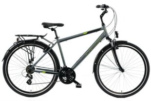 Vīriešu velosipēds Kands Travel-X Alu, 181-200 cm augumam, alumīnija rāmis, ar amortizatoru, 24 ātrumu Shimano ātruma pārslēdzējs, 28" alumīnija rati, Grafīts цена и информация | Велосипеды | 220.lv