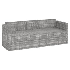Трехместный диван с подушками, серый цена и информация | Садовые стулья, кресла, пуфы | 220.lv