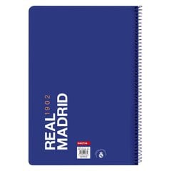 Записная книга на пружине Real Madrid C.F. 512154066 Синий Белый A4 цена и информация | Канцелярия | 220.lv