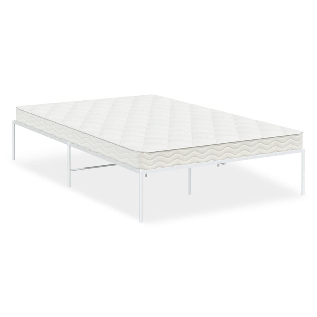 vidaXL gultas rāmis, balts metāls, 120x200 cm cena un informācija | Gultas | 220.lv