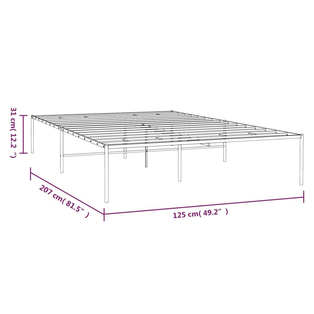 vidaXL gultas rāmis, balts metāls, 120x200 cm цена и информация | Gultas | 220.lv