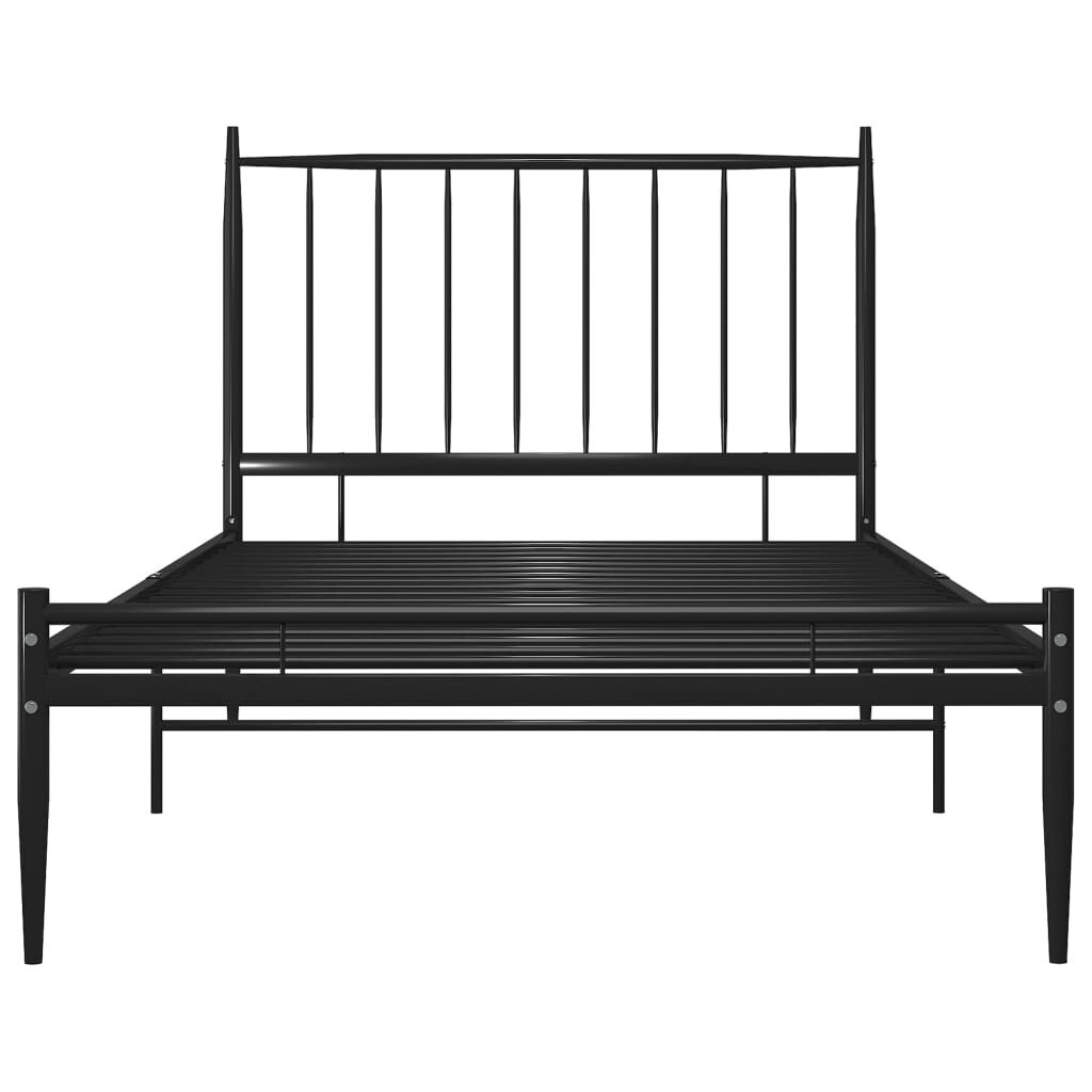 vidaXL gultas rāmis, melns metāls, 90x200 cm cena un informācija | Gultas | 220.lv