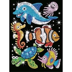 Dimantu mozaīka Sequin Art Aqua Buddies Sealife, 25 x 34 cm cena un informācija | Dimantu mozaīkas | 220.lv