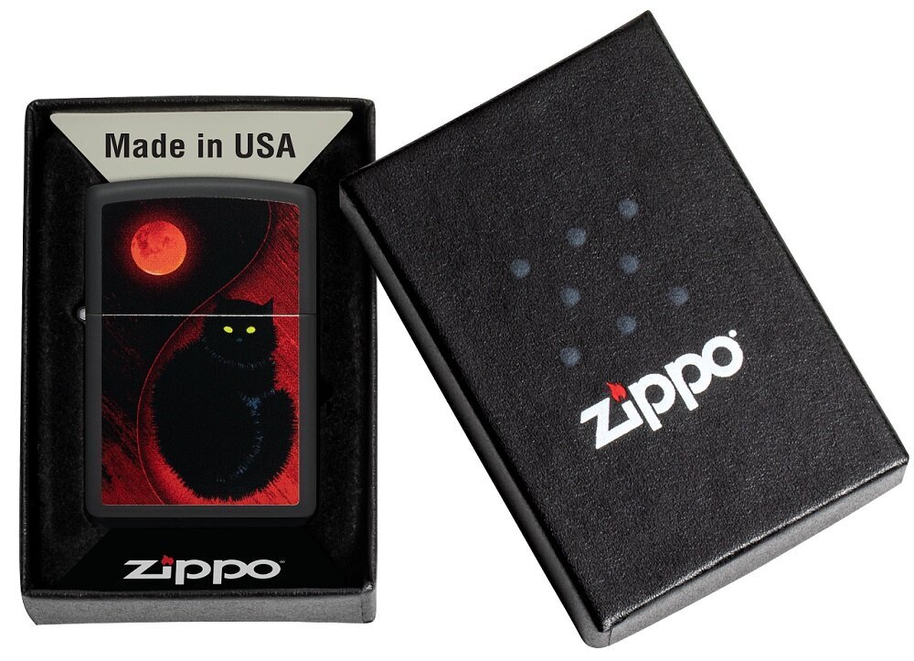 Zippo šķiltavas 48453 Black Cat Design цена и информация | Šķiltavas un aksesuāri | 220.lv