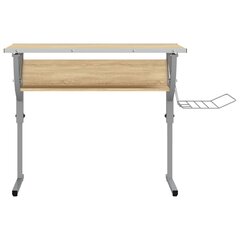 vidaXL rokdarbu galds, 110x53x(58-87) cm, inženierijas koks, ozolkoka cena un informācija | Datorgaldi, rakstāmgaldi, biroja galdi | 220.lv