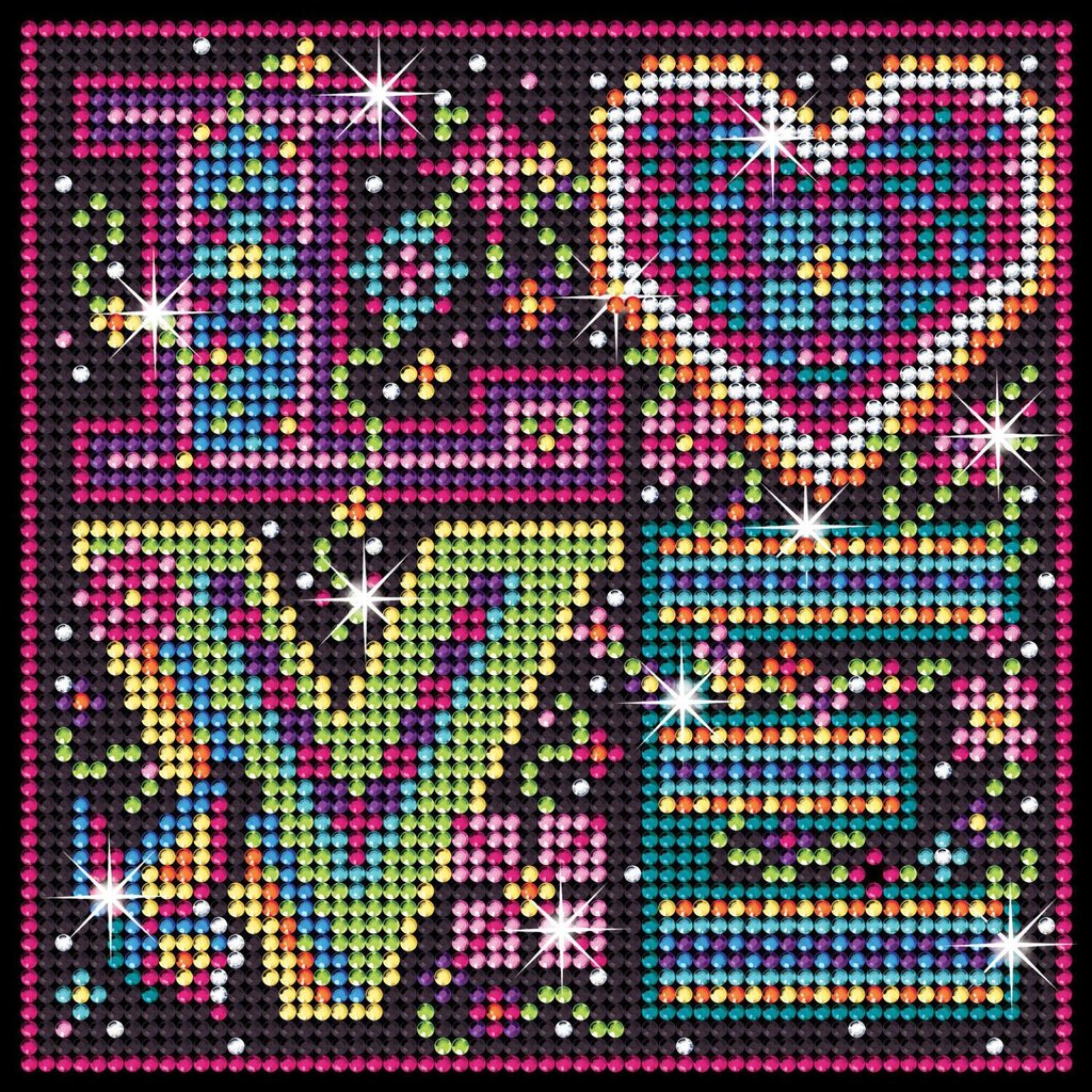 Dimantu mozaīka Sequin Art Love, 20 x 20 cm cena un informācija | Dimantu mozaīkas | 220.lv