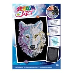 Dimantu mozaīka Sequin Art Snow Wolf, 25 x 34 cm cena un informācija | Dimantu mozaīkas | 220.lv