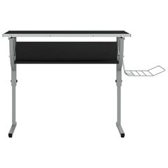 vidaXL rokdarbu galds, 110x53x(58-87) cm, inženierijas koks, melns cena un informācija | Datorgaldi, rakstāmgaldi, biroja galdi | 220.lv