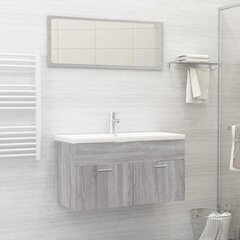 vidaXL 2-daļīgs vannasistabas mēbeļu komplekts, pelēka ozolkoka krāsa cena un informācija | Vannas istabas mēbeļu komplekti | 220.lv