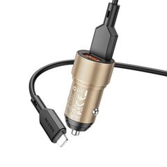 Borofone Car charger BZ19 Wisdom - 2xUSB - 12W with USB to Type C cable gold цена и информация | Зарядные устройства для телефонов | 220.lv