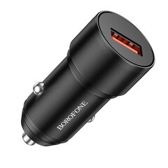 Borofone Car charger BZ19A Wisdom - USB - QC 3.0 18W with USB to Micro USB cable black цена и информация | Зарядные устройства для телефонов | 220.lv