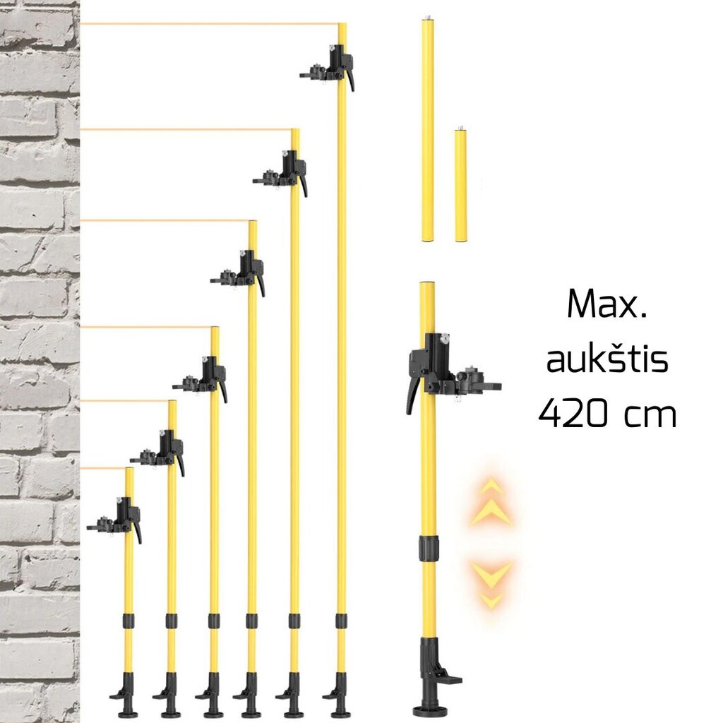 Teleskopiskais statīvs 420 cm cena un informācija | Rokas instrumenti | 220.lv