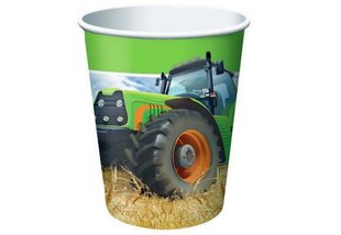 Glāzītes ar traktoru 266 ml (24 gab.) цена и информация | Праздничная одноразовая посуда | 220.lv