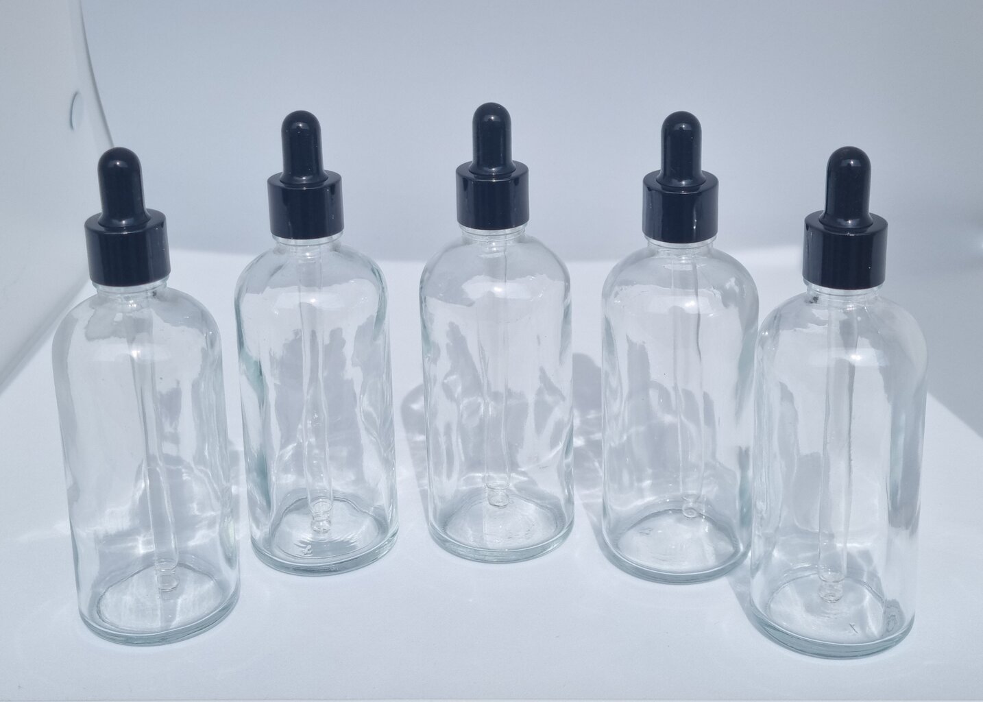 5 gab. 100 ml stikla pudeļu komplekts ar pipetēm цена и информация | Kosmētikas somas, spoguļi | 220.lv