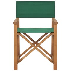 vidaXL saliekami režisora krēsli, 2 gab., zaļi, masīvs tīkkoks cena un informācija | Dārza krēsli | 220.lv
