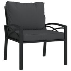 vidaXL dārza krēsli ar pelēkiem matračiem, 2 gb., 68x76x79 cm, tērauds цена и информация | скамейка со столиком | 220.lv