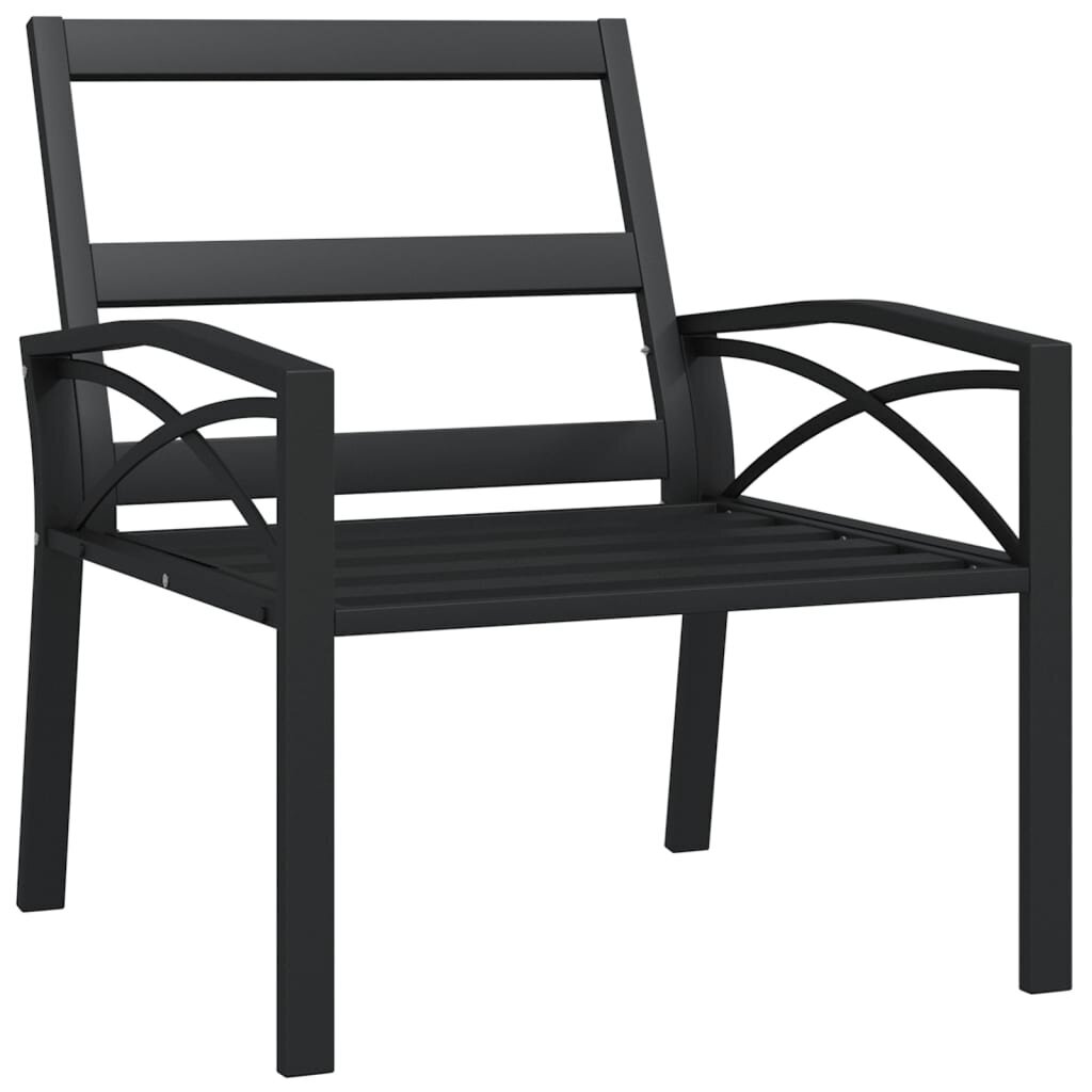 vidaXL dārza krēsli ar pelēkiem matračiem, 2 gb., 68x76x79 cm, tērauds cena un informācija | Dārza krēsli | 220.lv